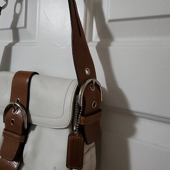 Vintage Y2K White Mini Leather Square Soho Shoulder Bag - Picture 5 of 8